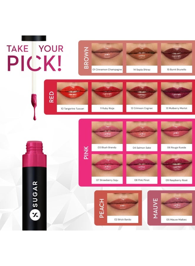 SUGAR Cosmetics Partner In Shine Transferproof Glossy Lipstick | Lasts upto 24hrs | Transferproof & Smudgeproof - 3ml - 01 Cinnamon Champagne - Image 2